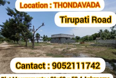 THONDAVADA Tirupati road  Ready to House constriction Plot sale TUDA Approval